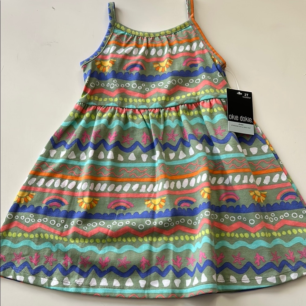 Okie Dokie Multicolor Patterned Kids Dress Size 2T